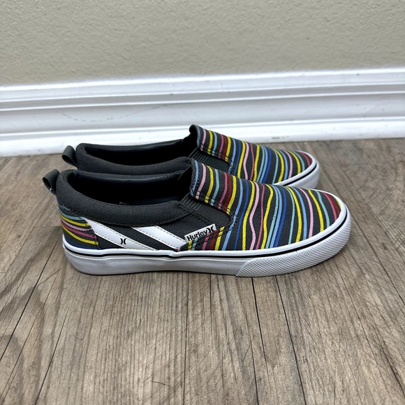Hurley Kenji Youth 3 Slip on Sneakers Canvas Casual Shoes Multicolor Stripes New - Picture 2 of 5